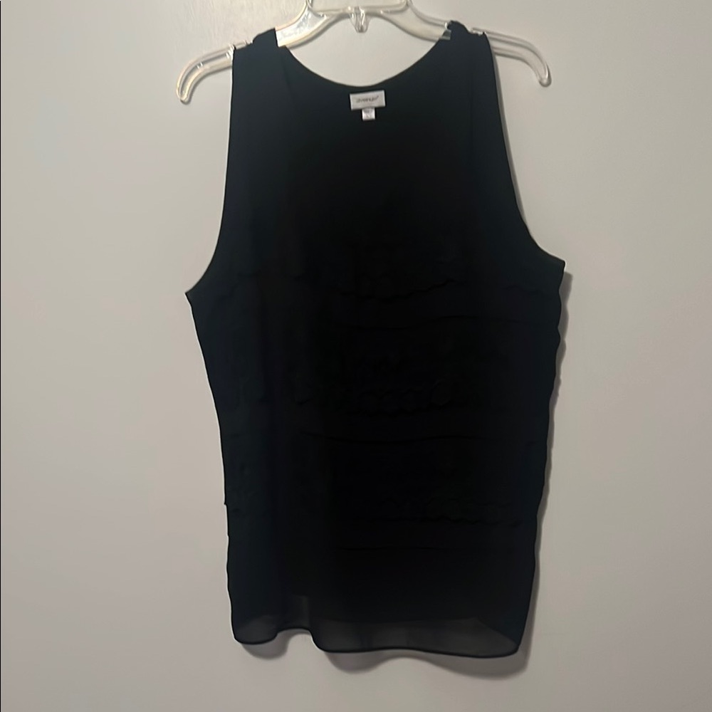 Avenue Classic Black eyelet detailed  Tank Top